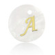 Schelp hanger 15mm letter A Gold-white